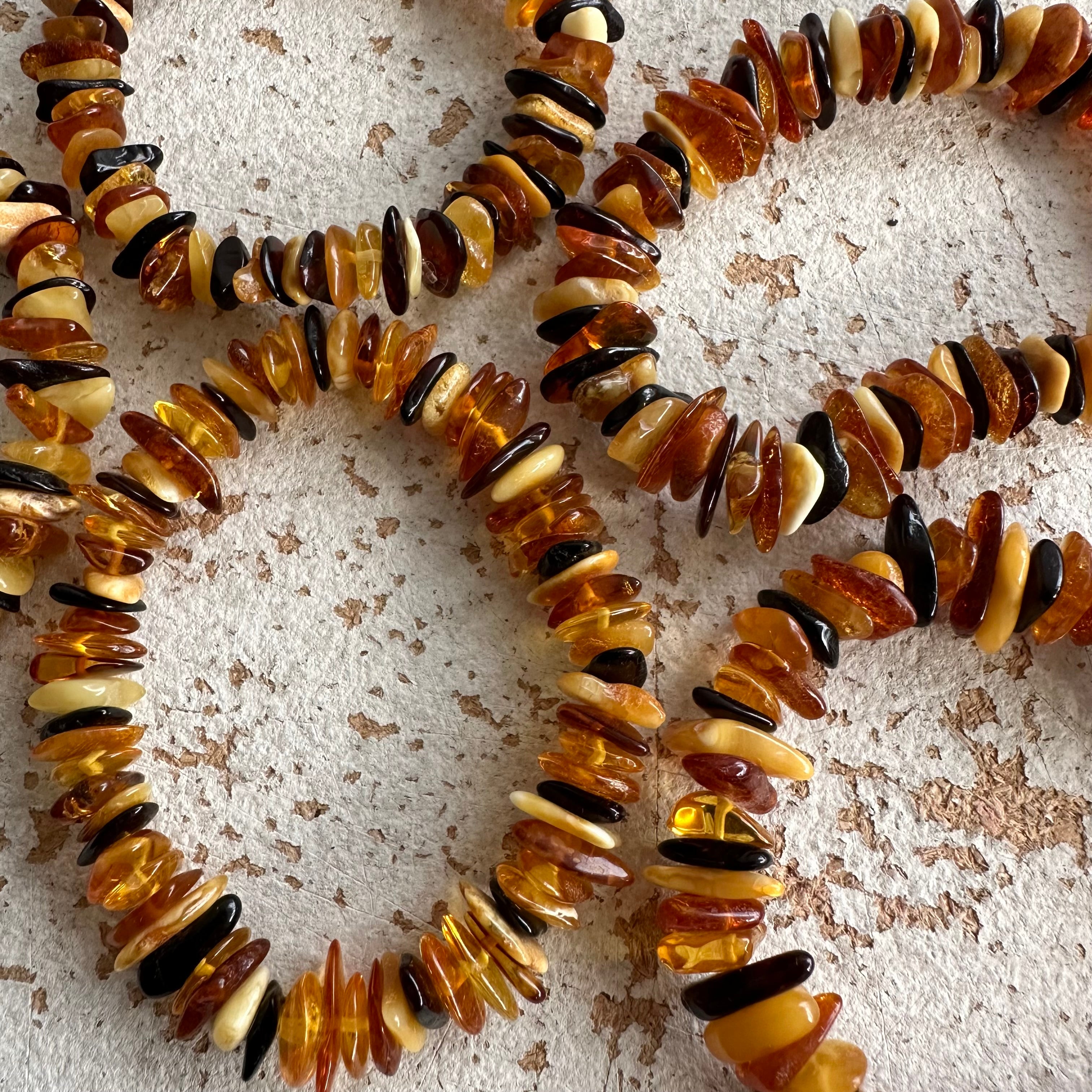 Amber Mixed Chip Bracelet - Large Amber Mixed Chip Bracelet - Large